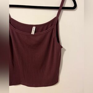 Sunday Best Ribbed Tank Top in burgundy